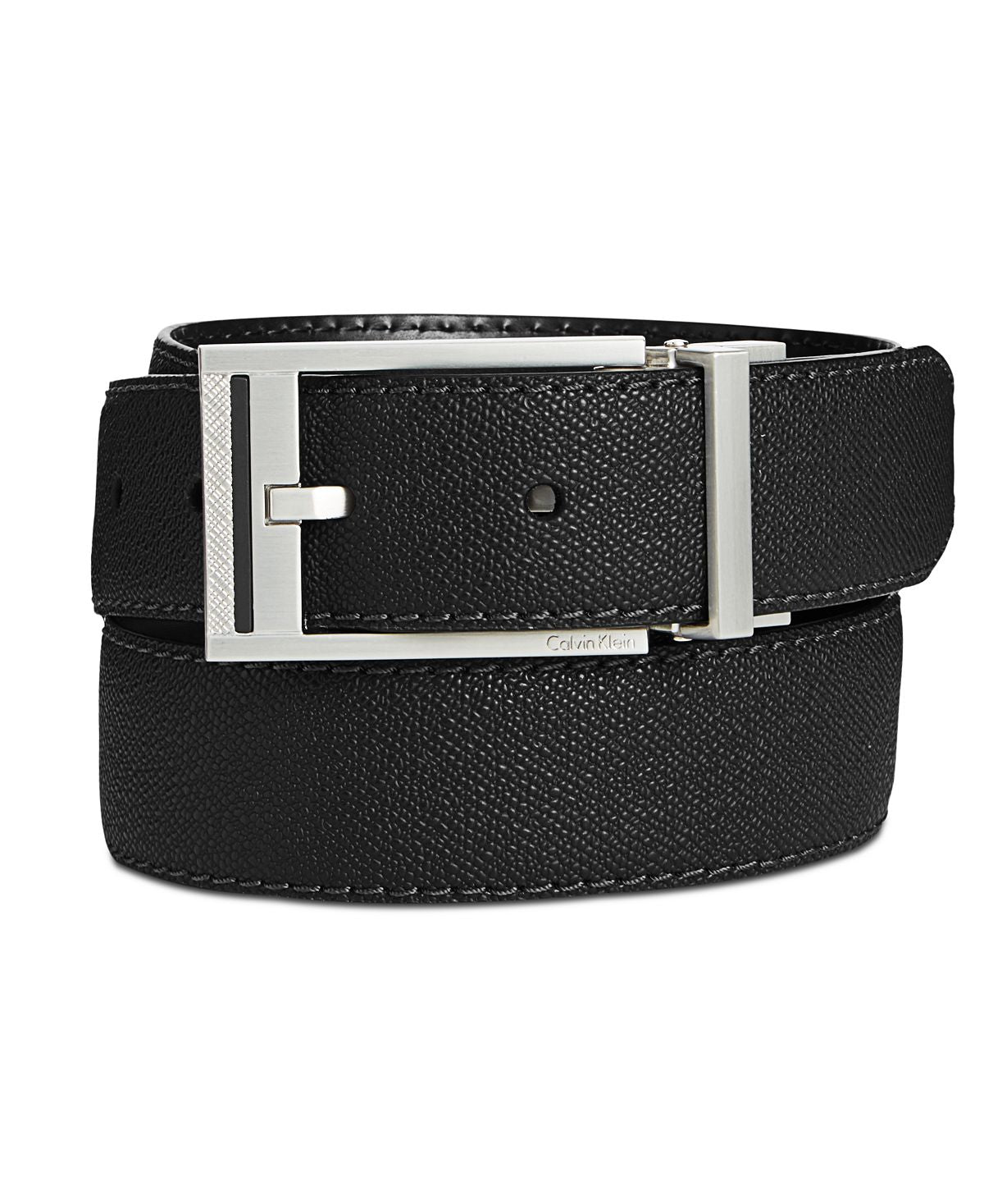 Calvin Klein Reversible Leather Stitched Casual Belt Black