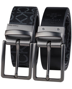 Calvin Klein Reversible Textured Ck Monogram Logo Belt Black thumbnail 3