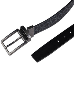Calvin Klein Reversible Textured Ck Monogram Logo Belt Black thumbnail 4