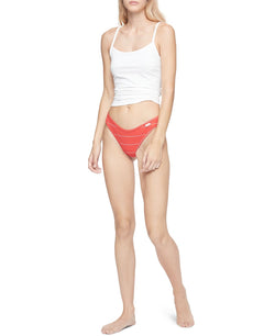 Calvin Klein Ribbed Thong Spaced Stripe_strawberry Shake thumbnail 3