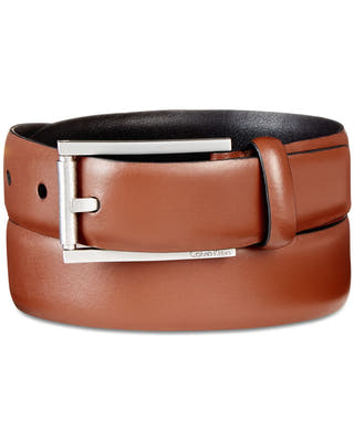 Calvin Klein Roller-buckle Leather Belt Cognac