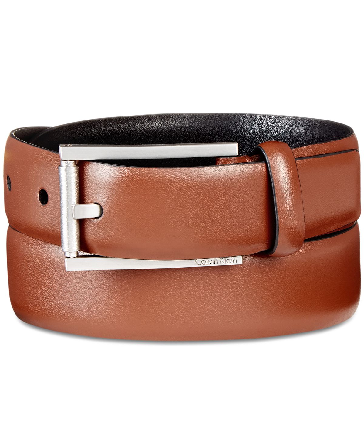 Calvin Klein Roller-buckle Leather Belt Cognac