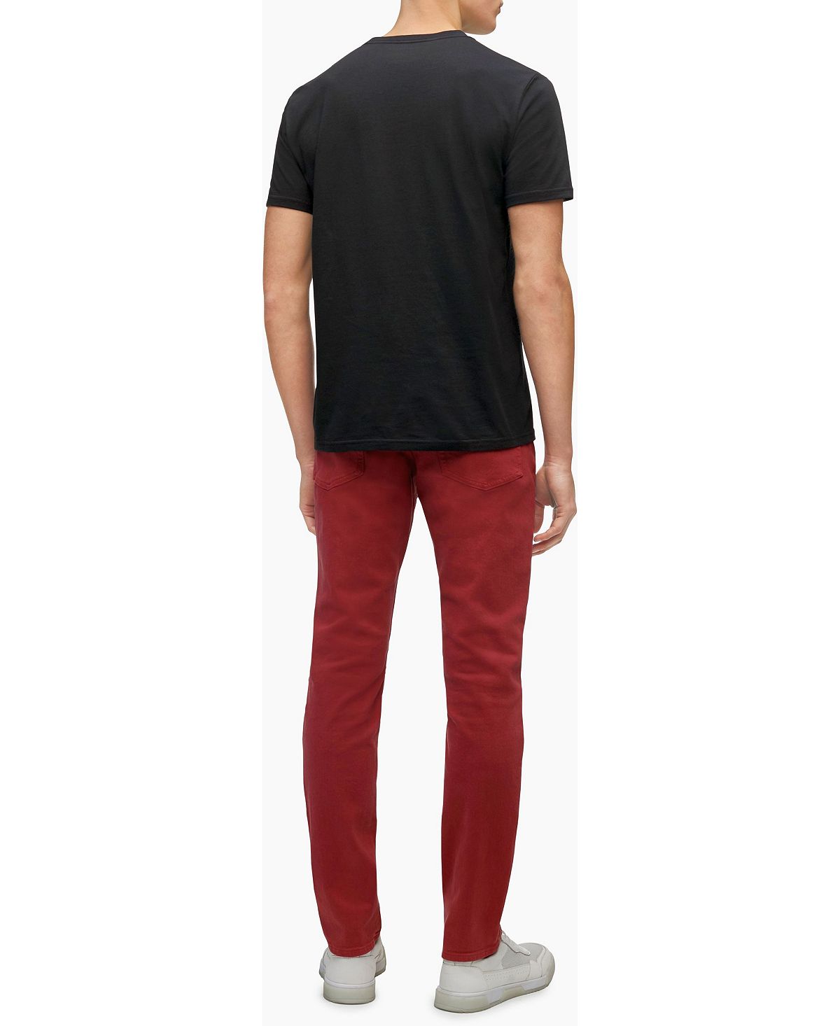 Calvin Klein Satin Stripe Logo Crewneck T-shirt Black