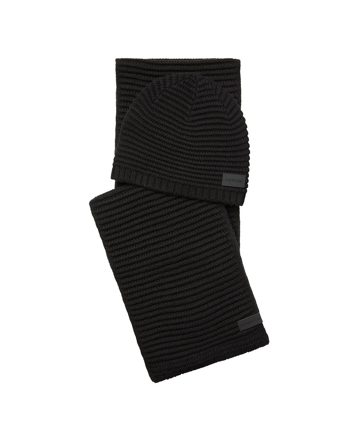 Calvin Klein Scarf And Beanie Set Black