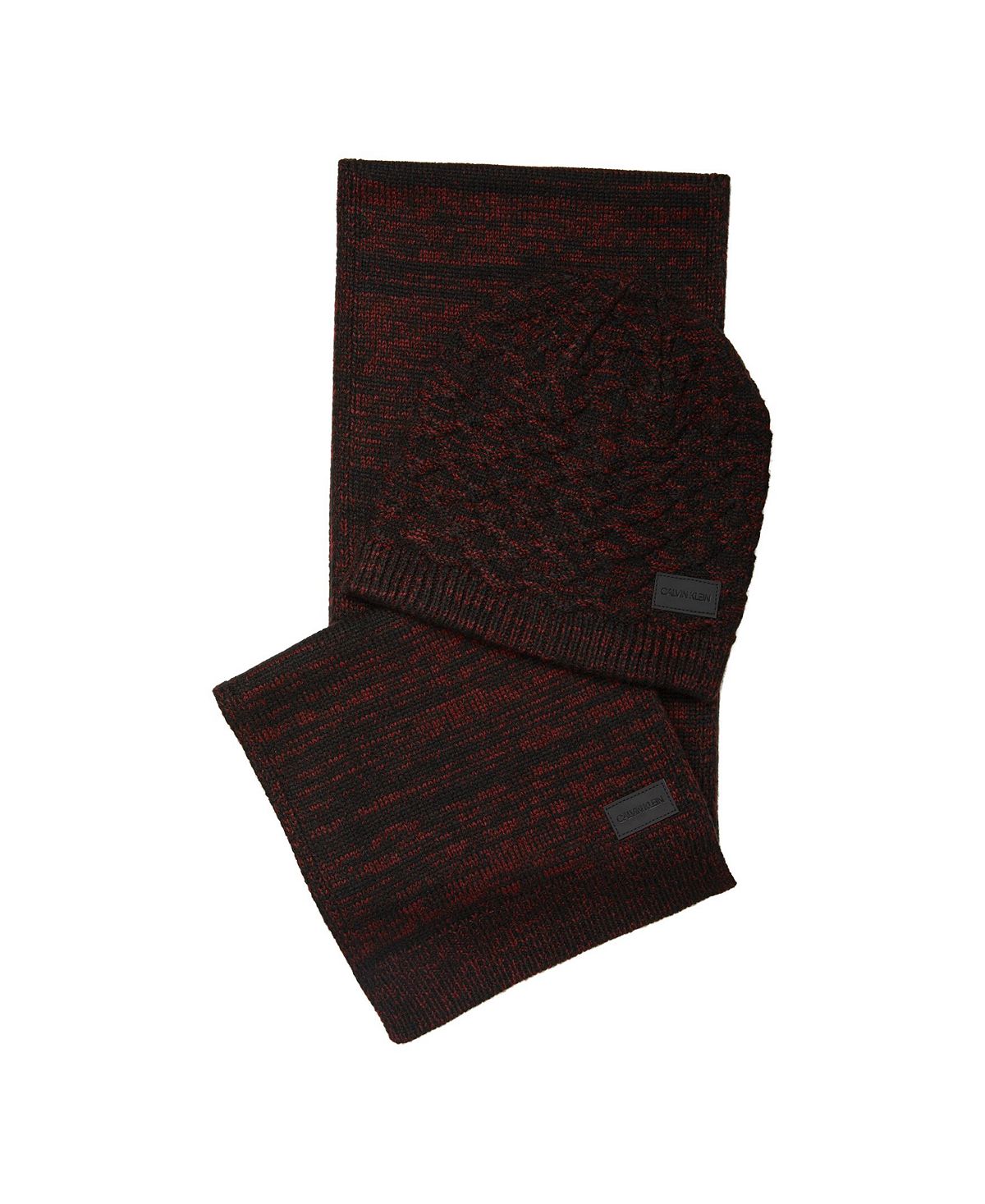 Calvin Klein Scarf And Beanie Set Red, Black