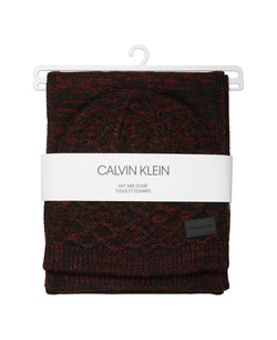Calvin Klein Scarf And Beanie Set Red, Black thumbnail 2