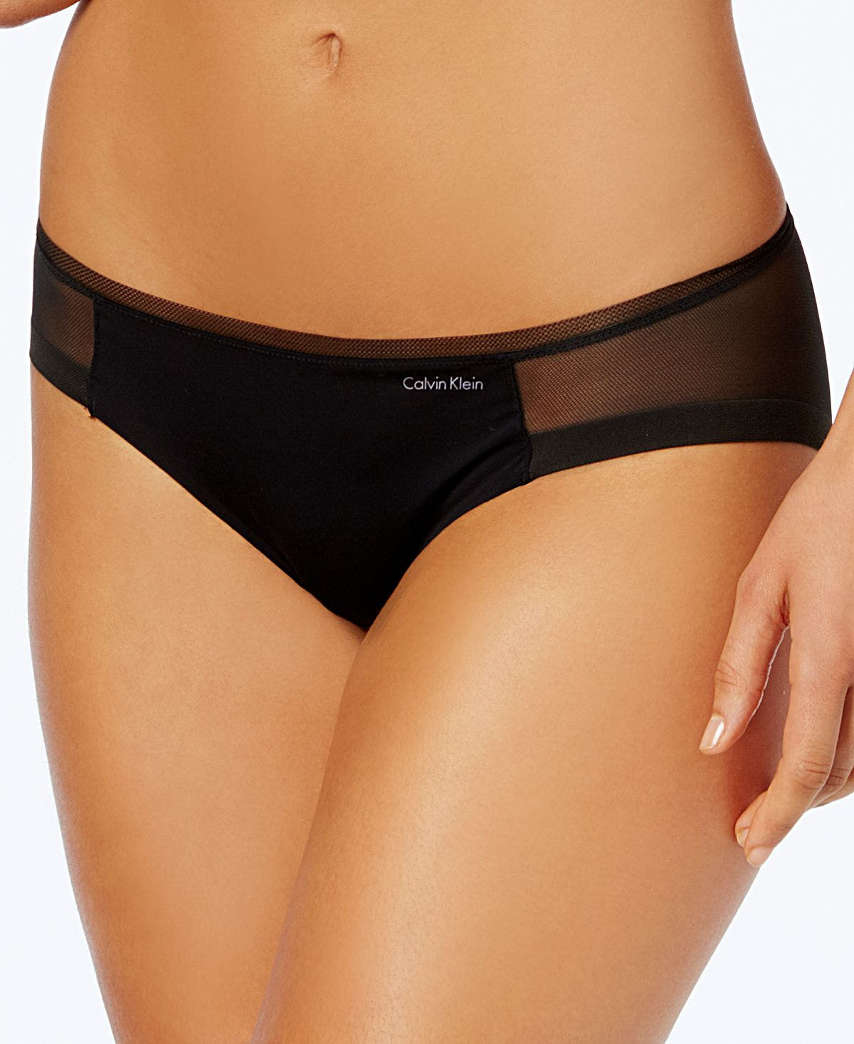 Calvin Klein Sculpted Mesh-panel Bikini Qf1708 Black