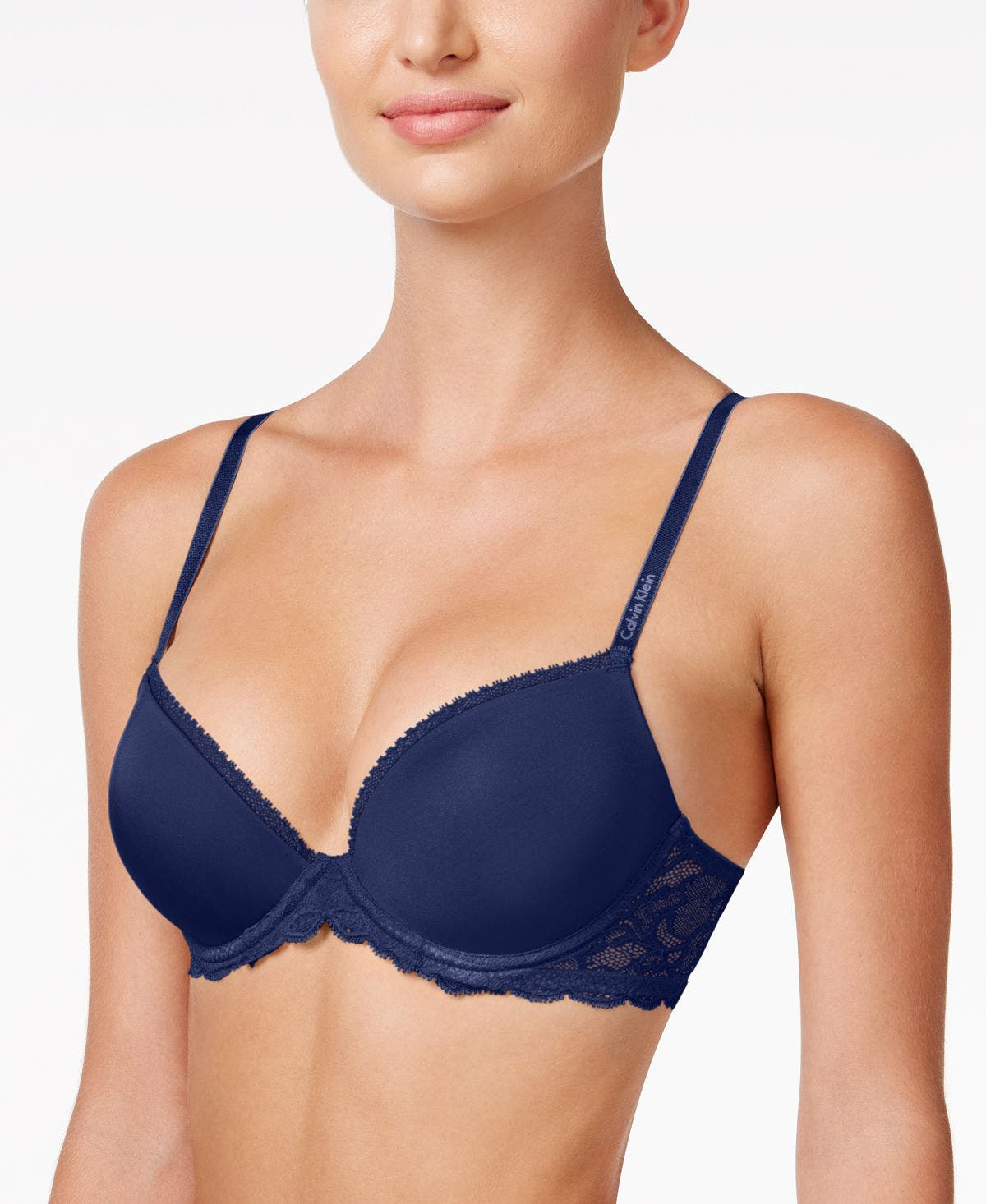 Calvin Klein Seductive Comfort Lace Demi Bra Qf1444 Purple Night