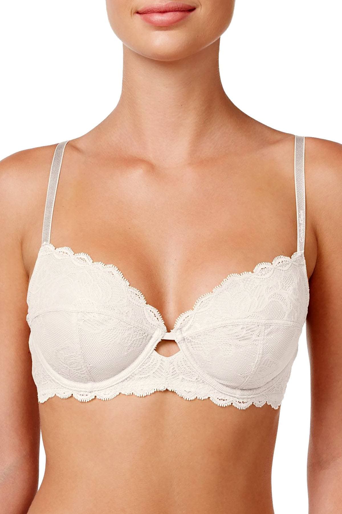 Calvin Klein Seductive Comfort Lace Full Coverage Bra in Ivory