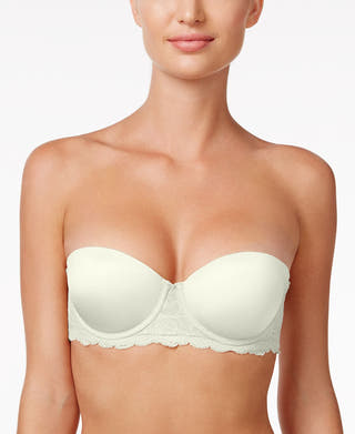 Calvin Klein Seductive Comfort Lace Strapless Lift Multiway Bra Qf1437 Ivory