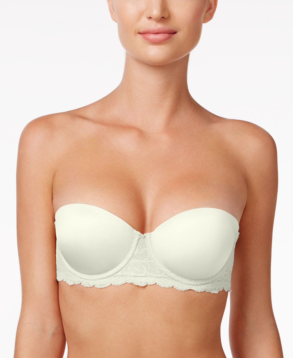 Calvin Klein Seductive Comfort Lace Strapless Lift Multiway Bra Qf1437 Ivory