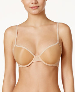 Calvin Klein Sheer Marquisette Lightly-lined Demi Bra Qf1839 Bare (Nude 5) thumbnail 1