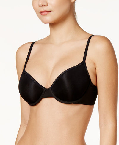 Calvin Klein Sheer Marquisette Lightly-lined Demi Bra Qf1839 Black