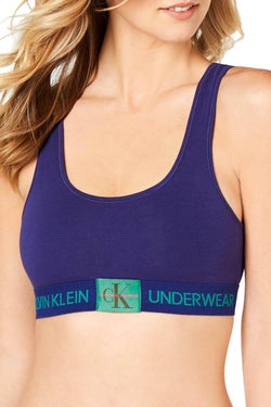 Calvin Klein Shilo Blue Monogram Unlined Bralette thumbnail 1
