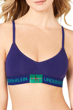 Calvin Klein Shilo Blue Monogram Unlined Triangle Bra thumbnail 1