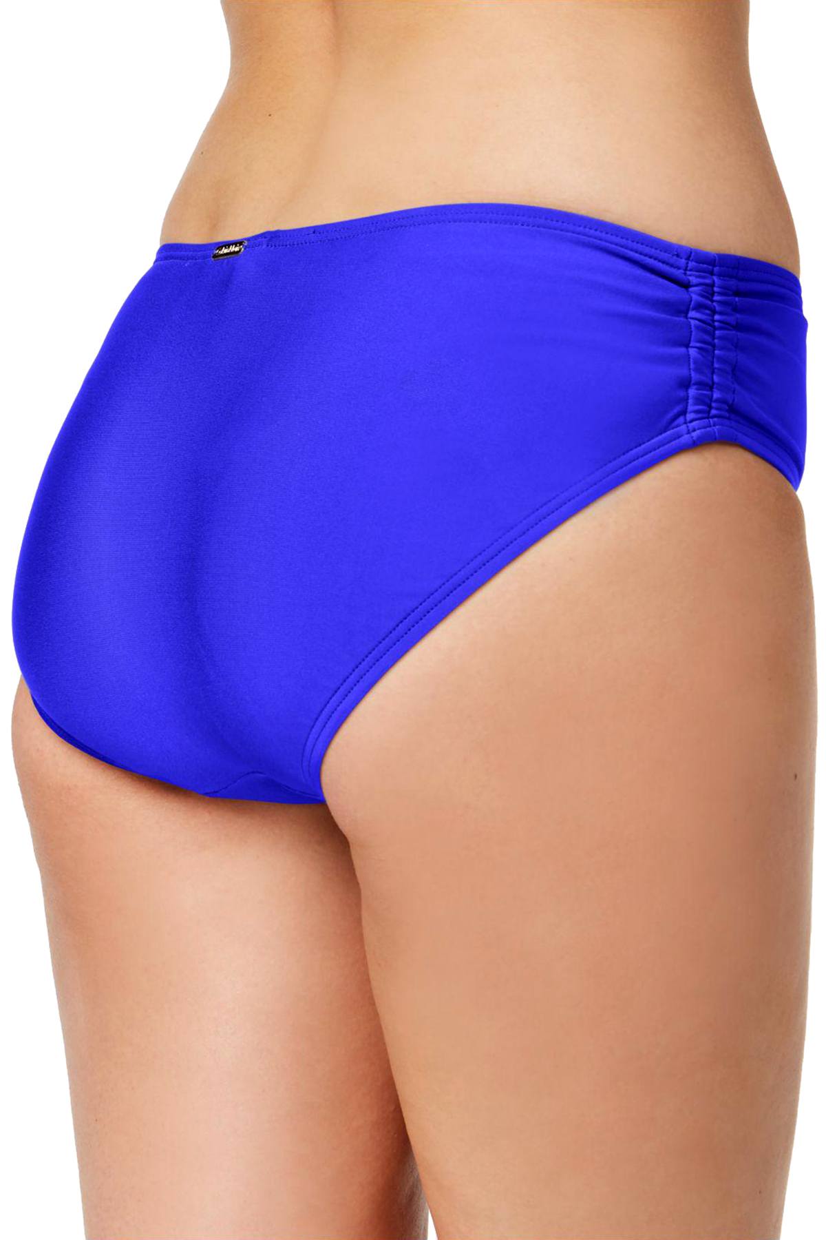 Calvin Klein Shirred Hipster Bikini Bottom in Atlantis Blue