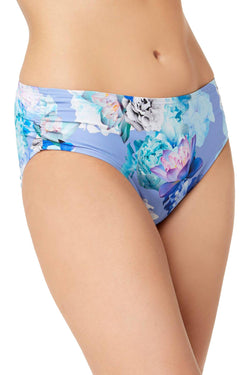 Calvin Klein Shirred Hipster Bikini Bottom in Chateau Floral thumbnail 1