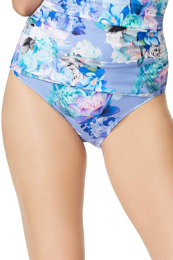 Calvin Klein Shirred Hipster Bikini Bottom in Chateau Floral thumbnail 2