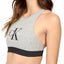 Calvin Klein Silver-Foil Retro Logo Bralette