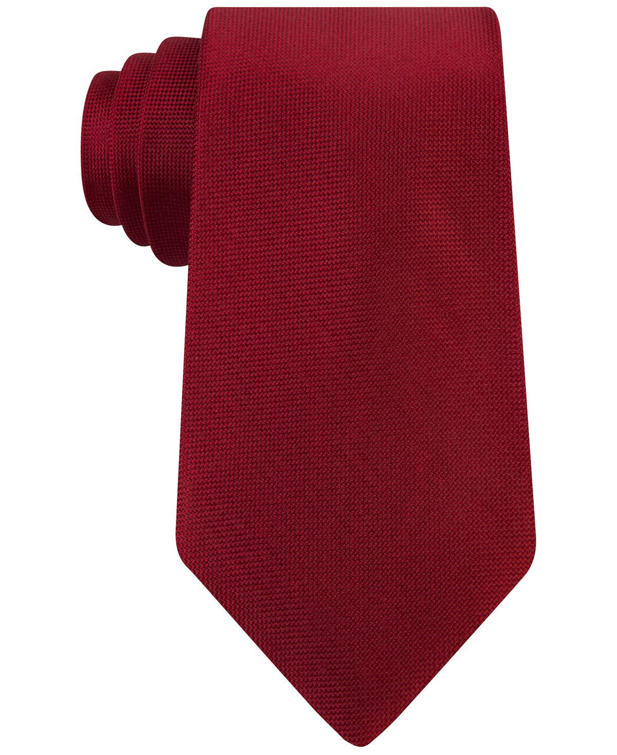 Calvin Klein Silver Spun Solid Slim Tie Red