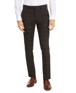 Calvin Klein Skinny-fit Infinite Stretch Plaid Dress Pants Charcoal thumbnail 1