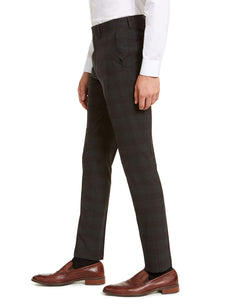 Calvin Klein Skinny-fit Infinite Stretch Plaid Dress Pants Charcoal thumbnail 3