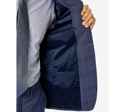 Calvin Klein Skinny-fit Infinite Stretch Solid Suit Jacket Blue Plaid thumbnail 4