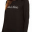 Calvin Klein Sleepwear Black Cotton Logo Coordinate L/S Raglan Top