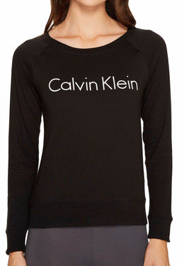 Calvin Klein Sleepwear Black Cotton Logo Coordinate L/S Raglan Top thumbnail 2