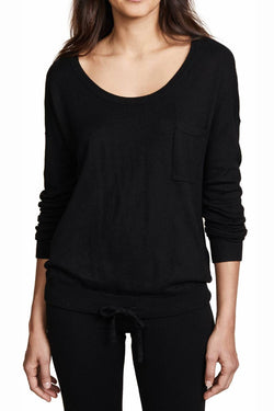 Calvin Klein Sleepwear Black Pure-Knits Long-Sleeve Lounge Top thumbnail 3