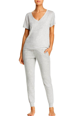 Calvin Klein Sleepwear Heather Grey Form V-Neck Modal Lounge Tee thumbnail 3