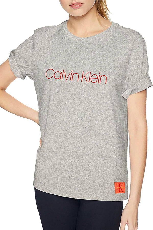 Calvin Klein Sleepwear Heather Grey Monogram Lounge Crew Tee