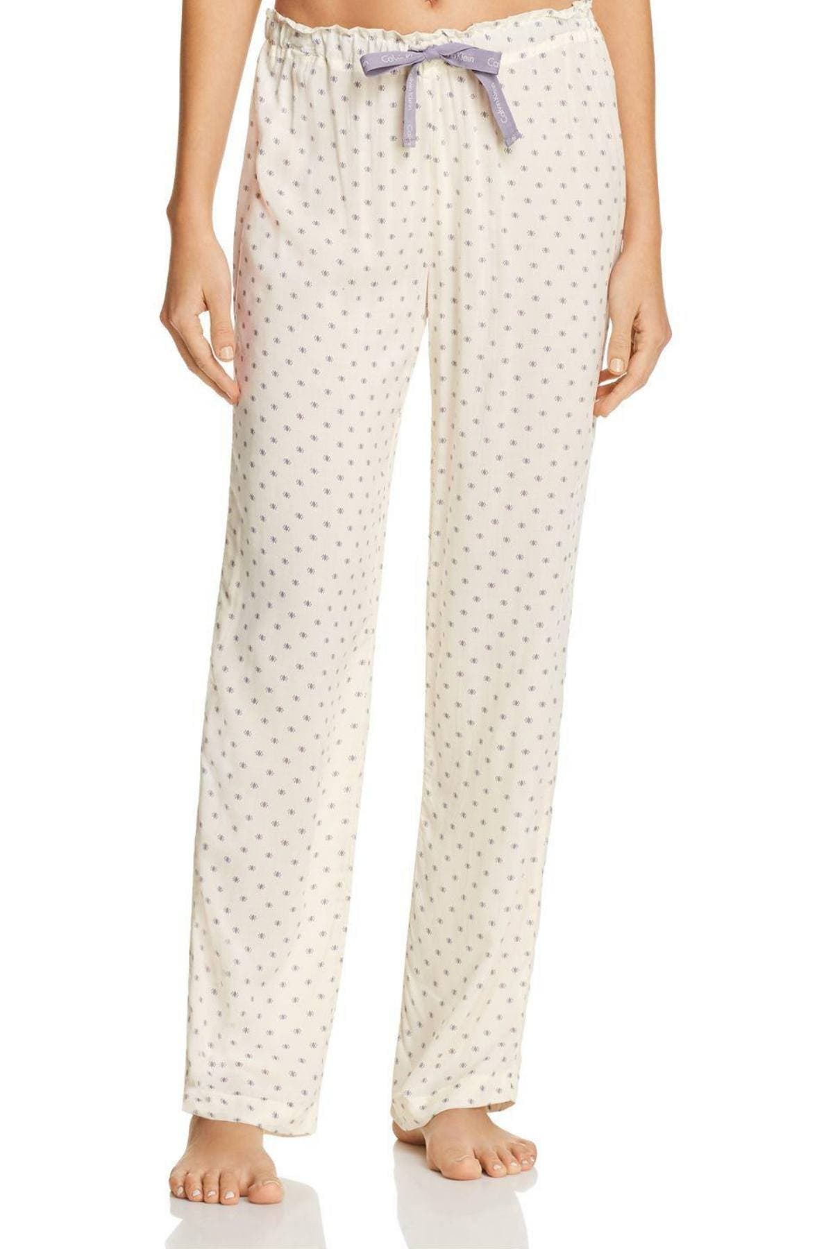 Calvin Klein Sleepwear Ivory Floating-Diamond Print Woven Viscose PJ Pant