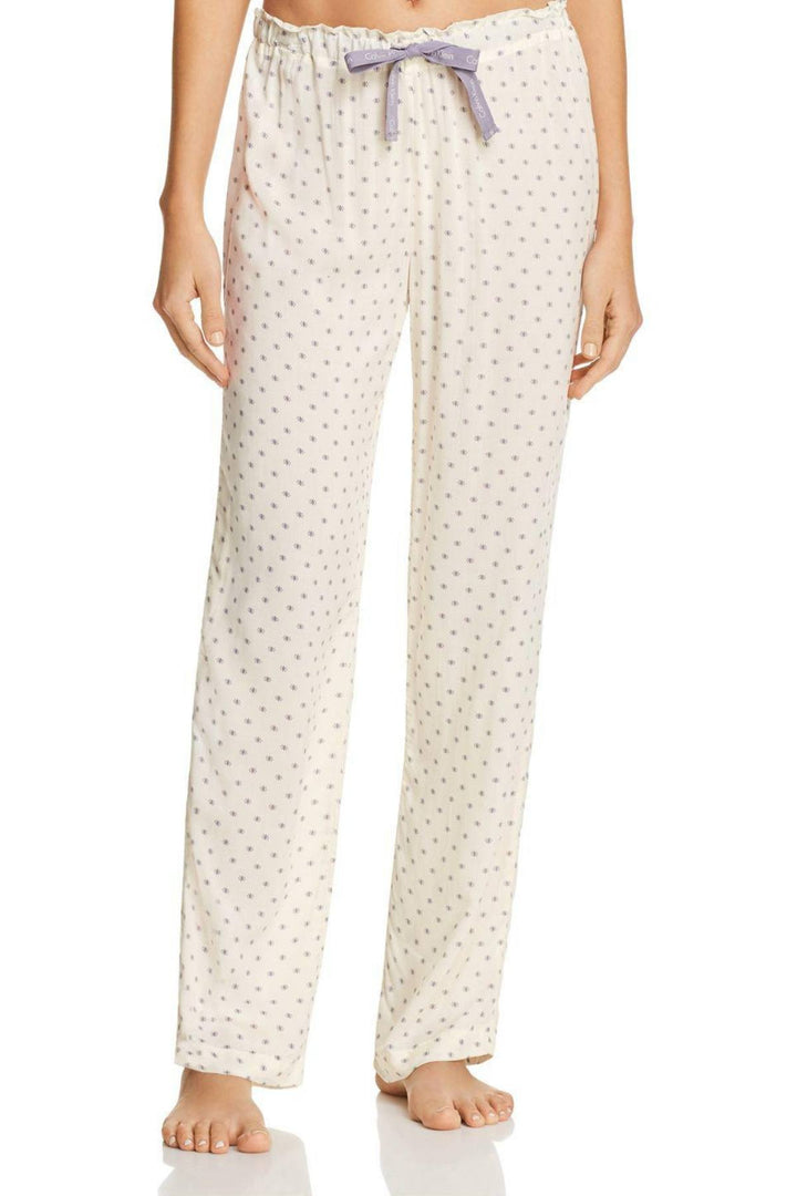 Calvin Klein Sleepwear Ivory Floating-Diamond Print Woven Viscose PJ Pant