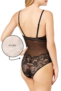 Calvin Klein Sleepwear Ivory Perfectly Fit Mesh And Lace Bodysuit thumbnail 2