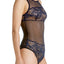 Calvin Klein Sleepwear Shoreline-Blue Sheer Bird-Lace Bodysuit