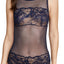 Calvin Klein Sleepwear Shoreline-Blue Sheer Bird-Lace Bodysuit