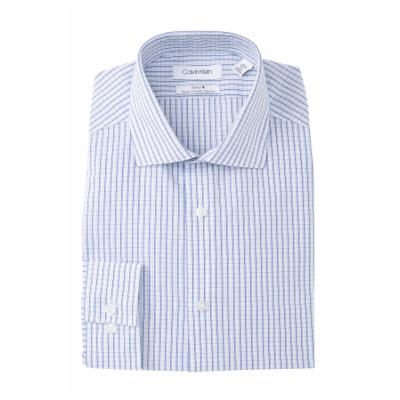 Calvin Klein Slim Fit Stretch Grid Dress Shirt Cadet Blue