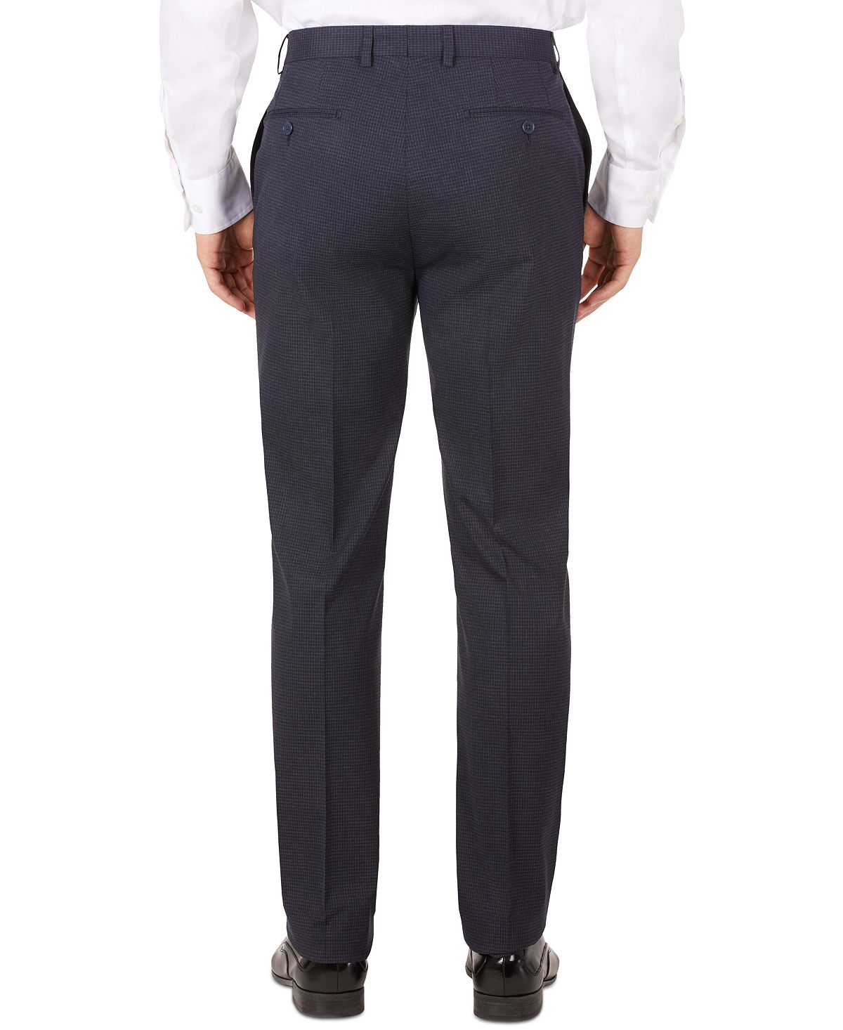 Calvin Klein Slim-fit Mini-check Dress Pants Blue Mini Check