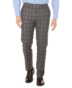 Calvin Klein Slim-fit Mini-check Dress Pants Grey/black Plaid thumbnail 1