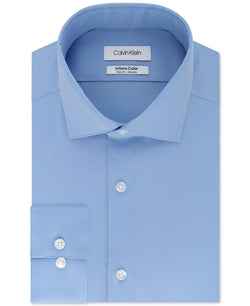 Calvin Klein Slim-fit Non-iron Performance Stretch Infinite Color Solid Dress Shirt Classic Blue thumbnail 1