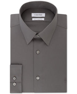 Calvin Klein Slim-fit Stretch Flex Collar Dress Shirt Online Exclusive Grey thumbnail 4