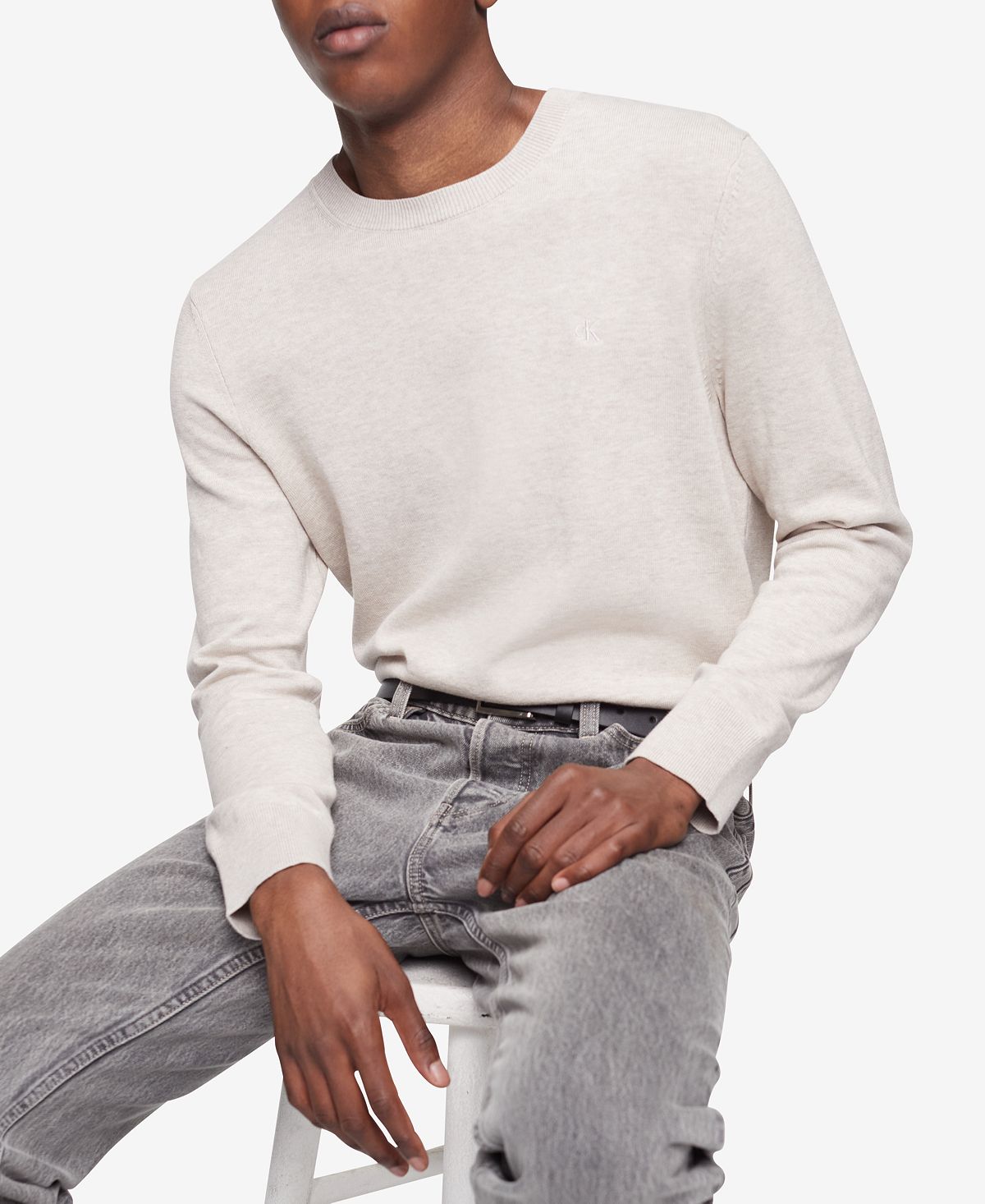 Calvin Klein Slim-straight Fit Stretch Jeans Palmer Grey