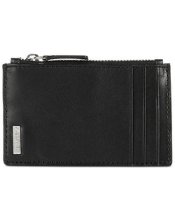 Calvin Klein Smooth Shine Zip Leather Card Case Black thumbnail 1