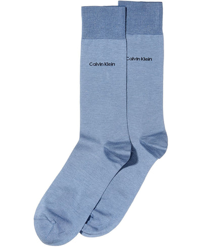 Calvin Klein Socks Giza Cotton Flat Knit Crew Stonewash