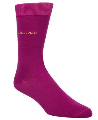 Calvin Klein Socks Giza Cotton Flat Knit Crew Wild Aster