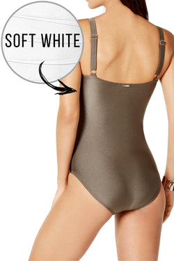 Calvin Klein Soft-White Starburst Scoop-Neck Textured One-Piece Swimsuit thumbnail 3