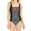 Calvin Klein Solid Pleated One-piece Swimsuit Black Sandstone