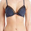 Calvin Klein Speakeasy-Navy Signature Illusion Plunge Lace-Trim Bra