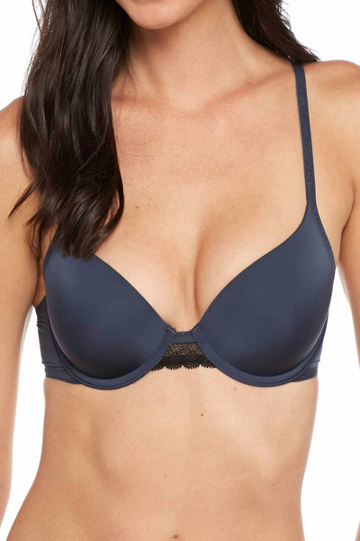 Calvin Klein Speakeasy-Navy Signature Lace-Trim Demi Bra